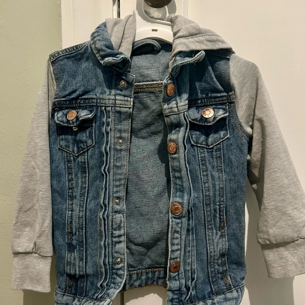 Little Bipsy Denim Jacket with Gray Sleeves